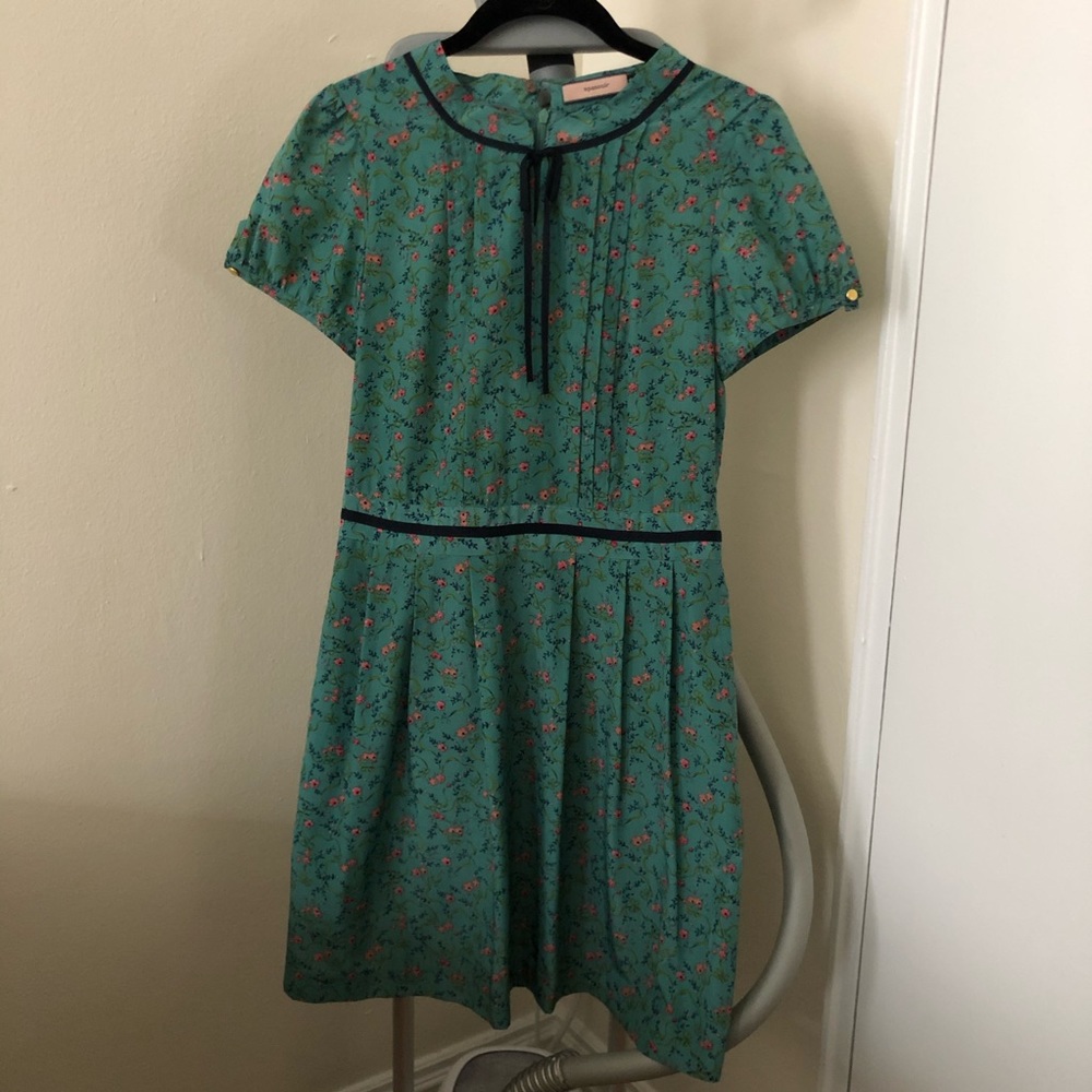 Teal Pink Floral Dress